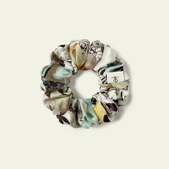 LILYSILK Silk Hair Scrunchies Ties for Frizz & Breakage Prevention 100% Mulberry No Damage Elastic Ponytail Holders, Aquarius
