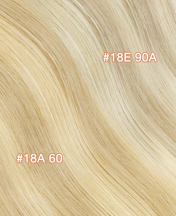 GOO GOO Invisi Edge Tape in Hair Extensions Human Hair, 18ET90A Natural Blonde Balayage 20pcs 10inch 30g, Virgin Remy Hair, Seamless Injected Tape, Natural Look