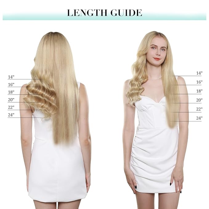 DOORES Clip in Human Hair Extensions, 22 Inch Balayage Light Blonde Highlighted Golden Blonde, 5pcs 85g Remy Straight