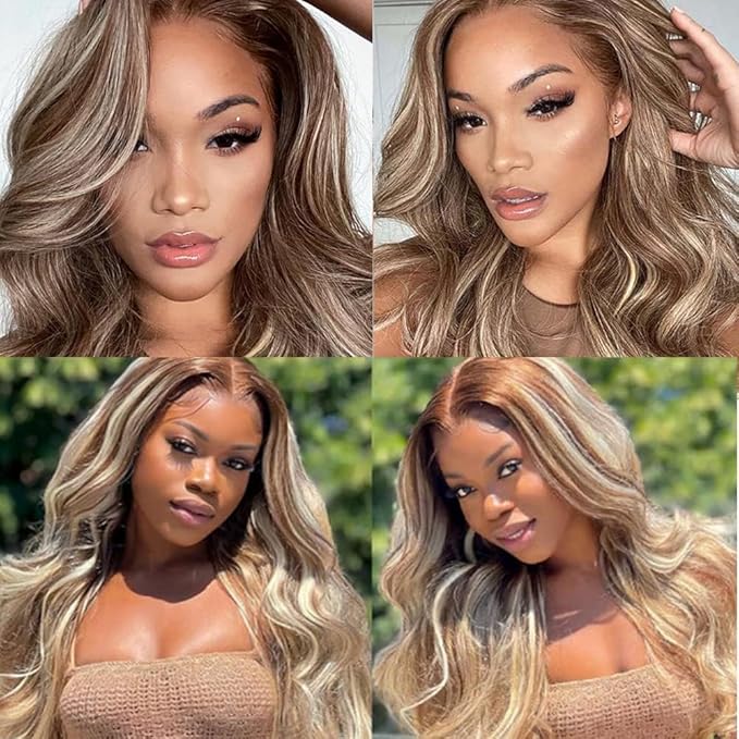 28 30 32 Inch Blonde Bundles Human Hair Highlight Body Wave Bundles 2 Tone Black and Blonde Body Wave Bundle Niegmeag Brazilian Virgin Remy Hair Extensions 300g