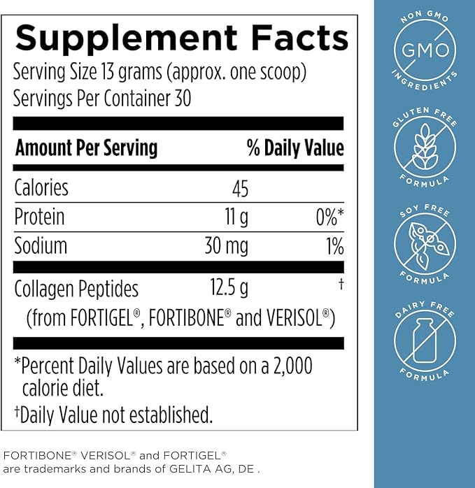 Designs for Health Whole Body Collagen Powder - Hydrolyzed Collagen Peptides Powder for Healthy Skin & Hair, Joint + Bone Health - Fortigel & Verisol Collagen, Unflavored (30 Servings)