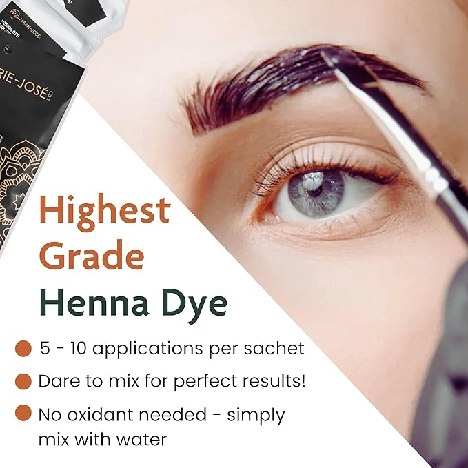 Marie-José Henna Dye - Professional Henna Tint for Spot Coloring - Covers Grey Hair - Root Touch Up - Good for 50 Applications (Chestnut)