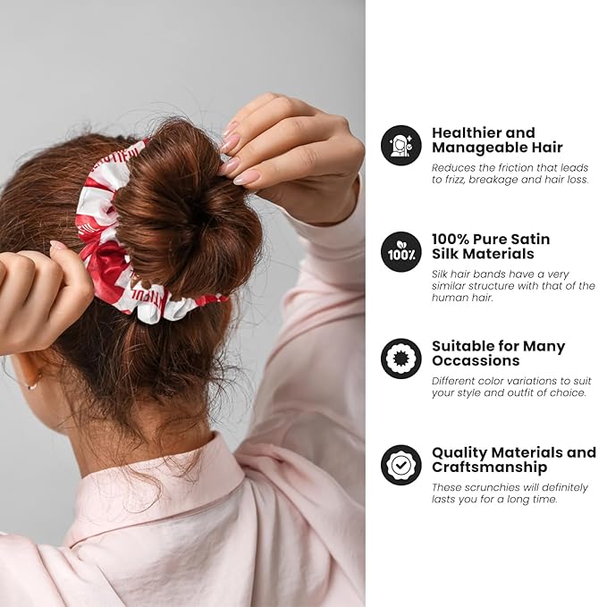 cute checkers design scrunchies for all hair type 10pack elastic hair band great for ponytails XL srcunchies set these soft hair ties is great for every occasion