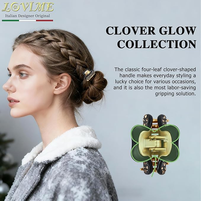 2026 Premium Durable Hair Claw Clip for Women, Original Italian Designed Strong Grip Hair Bang Clips for Thin Hair, No Slip Jaw Clips with Gift Box for Christmas Birthday Girls, 1.2" Black Minimal
