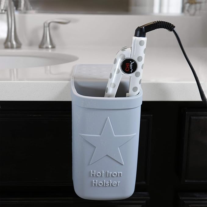 Hot Iron Holster | Adhesive-Free Silicone Storage Pocket for Organization and Travel | Heat Resistant to 500°F | Ideal for Curling Irons, Hair Straighteners, and other Hot Tools