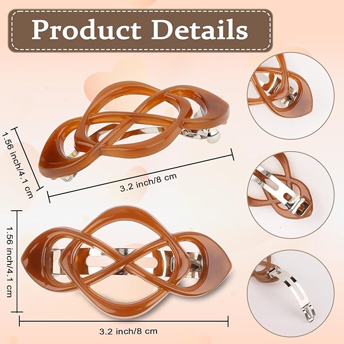 Hair Barrettes for Women 4packs Hair Clips French Barrette Stylish Accessories for Women Girls
