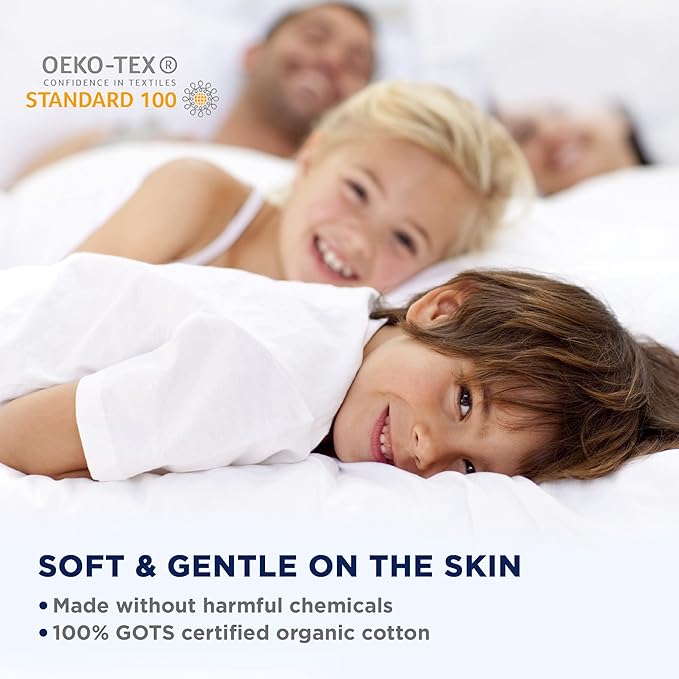Lane Linen 100% Organic Cotton Standard Size Pillow Cases - Set of 2 (20"x26") - Soft Yellow - Cocoon