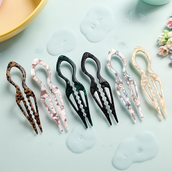 3Pc Prestige Hair Pin,French Hair Pins for Women, Women Hair Accessories, Suitable for Thick Hair (black,light gray,dark yellow)