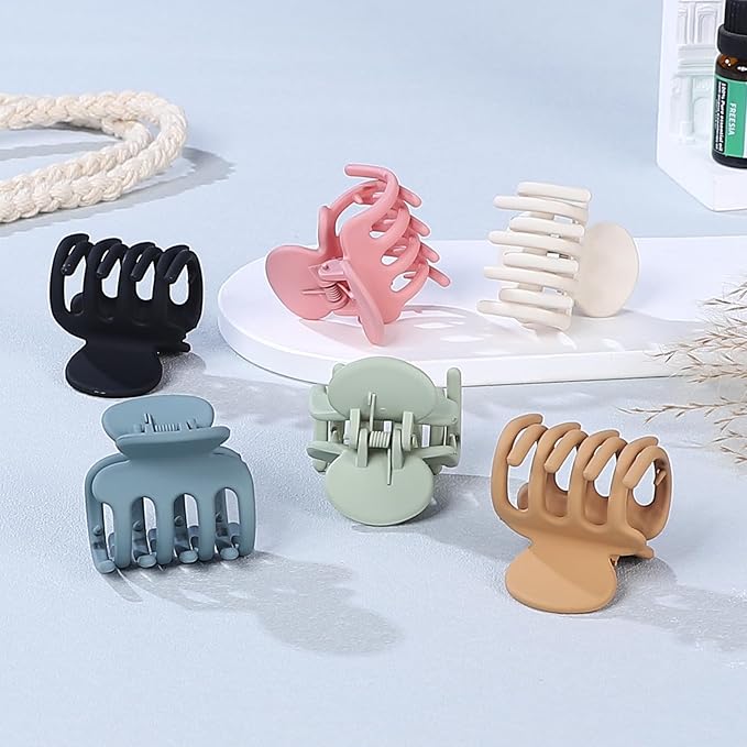 6 Pcs Hair Clips Small Claw Clips for Thin Hair Medium Matte Non-slip Hair Accessories for Women and Girls (Colorful)