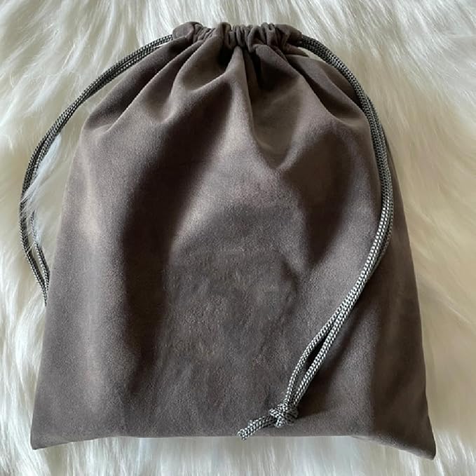 Aestivate 8 Pack Large Velvet Drawstring Pouch, Velvet Bag 8×10 Inch Storage Bag Cosmetics Pouches Dust Bag 8 Pieces(Dark Grey)