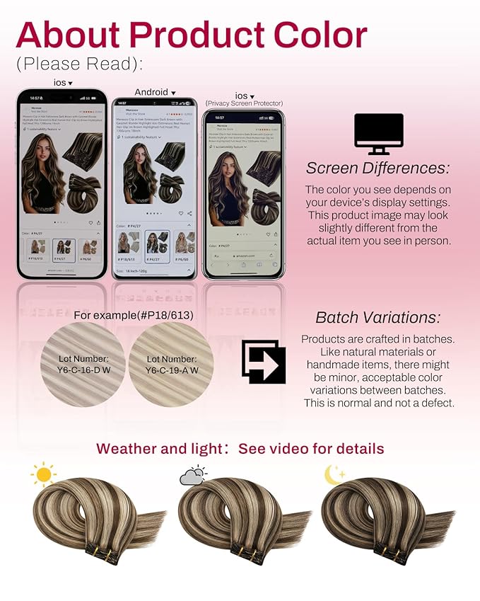 Moresoo Clip in Hair Extensions Brown with Blonde Highlights Double Weft Real Human Hair Extensions Clip ins Dark Brown with Honey Blonde for Women Straight Soft 120g/7pcs 16 inch