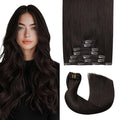 Pro2.0 Remy Real Human Hair Extensions Clip ins 120g Thick 7pcs Color #2 Dark Brown Remy Clip in Hair Extensions Real Human Hair 16inch Seamless Double Weft for Women（#2-16inch）