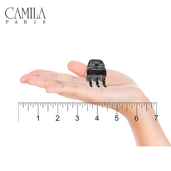 Camila Paris NV123 French Hair Clip for Women, Small Set of 2 Tortoise Girls Hair Claw Clips Jaw. Fashion Durable Styling Hair Accessories for Women, Strong Hold No Slip Grip, Made in France