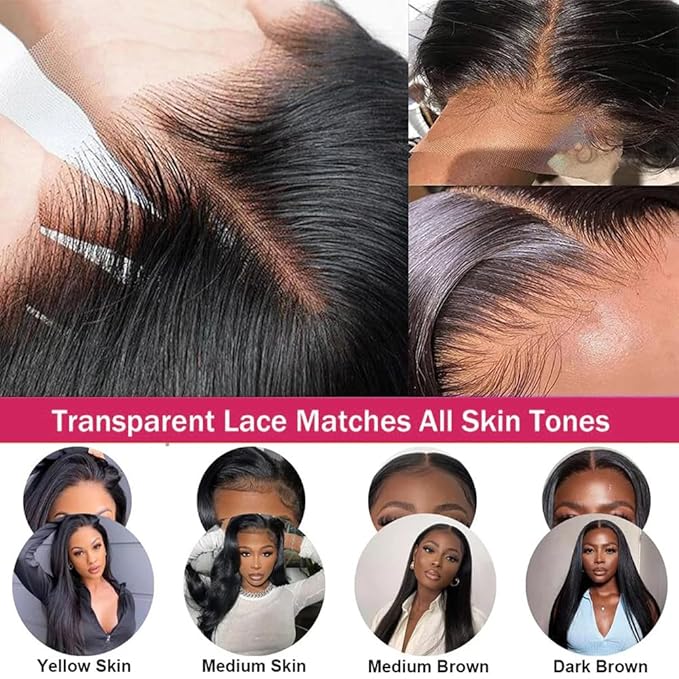 13x6 Body Wave Lace Front Wigs Human Hair Pre Plucked 200 Density HD Transparent Lace Frontal Wigs Human Hair for Women 9A Glueless Wigs Human Hair with Baby Hair 20Inch
