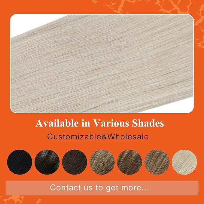 Full Shine Blonde Tape in Hair Extensions Color 1000 Blonde Remy Real Human Hair 14 Inch Double Sided Seamless Invisible Skin Weft Tape in Hair Extensions Brazilian Silky Add Volume 20 Pcs 50G