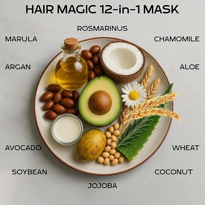 Keratin Hair Mask for Dry, Damaged or Long Hair - Deep Conditioner Masque with Protein, Coconut, Jojoba & Avocado Oil – Collagen Treatment for Hair Growth & Hydration, Split Ends Repair, Color-Safe