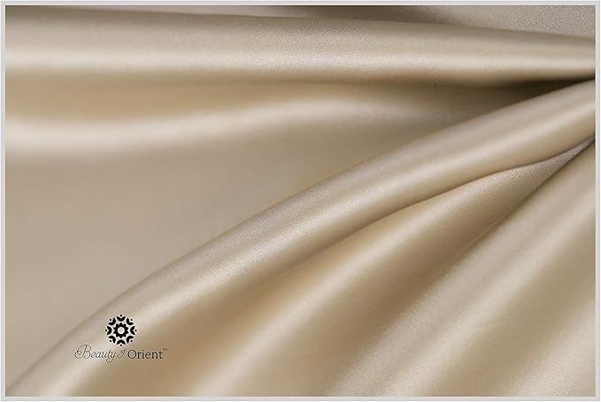 25 Momme Premium Mulberry Silk Pillowcase for Hair and Skin | Handcrafted Hypoallergenic & Anti-Acne Silk Pillow Cases with Zipper | Standard - 20" x 26", Champagne