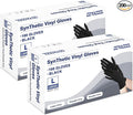Disposable Gloves Large, Nitrile and Vinyl Blend Material Gloves, Latex Free 4 Mil 200 Pc Food Grade Glove for Cleaning, Food Prep,Hair Dye,Tattoo, Black