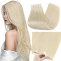 Full Shine Human Hair Tape in Extensions Color Blonde Tape in Weft Hair Extensions 24Inch Seamless Double Weft Hair Extensions for Women Easy Application Travel Friendly Styling One Piece 50G