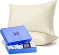 Kickoff Viscose Bamboo Pillowcase, Standard, Set of 2, 100% Organic Hidden Zippered Viscose Bamboo Pillow Case Standard Size, Cooling Pillow Cover for Hot Sleepers (20"x26", Buttercream)