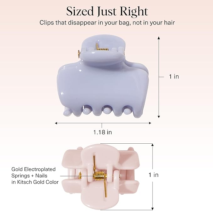 Kitsch Small Hair Clips for Women and Girls – Mini Claw Clips – Hair Accessories – Daily Styling, Recycled, Garden Bouquet | Ideal Gifts for Women – 8pc Set