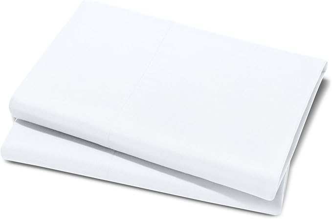 Bare Home Microfiber Pillow Cases - Queen Size Set of 2 - Cooling Pillowcases - Double Brushed - Easy Care - Envelope Closure (Queen Pillowcase Set of 2, White)