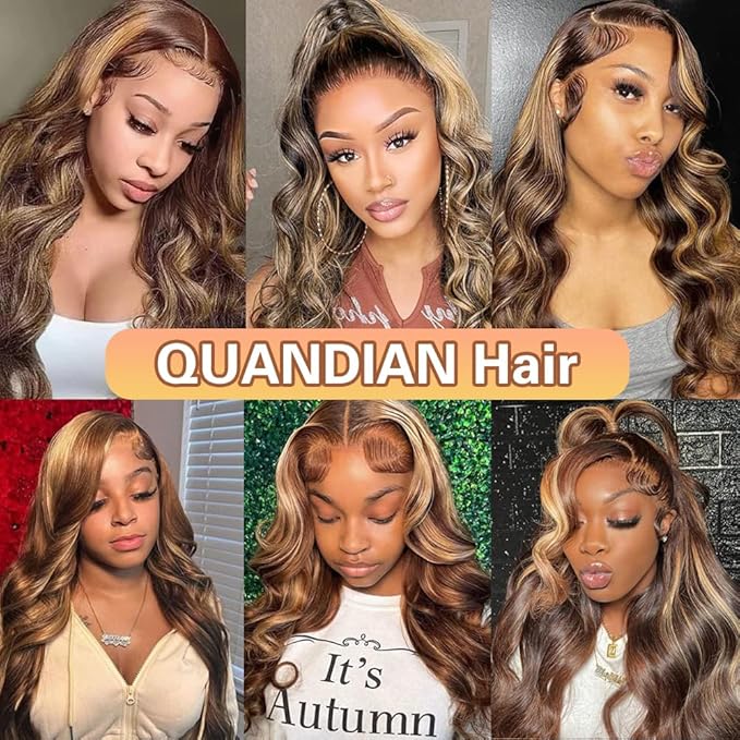 30 Inch 13x6 Body Wave Highlight Ombre Lace Front Wig Human Hair 13x6 HD Lace Front Wigs Human Hair 180% Density P4/27 Colored Wigs Honey Blonde Glueless Wigs Human Hair Pre Plucked Pre Cut