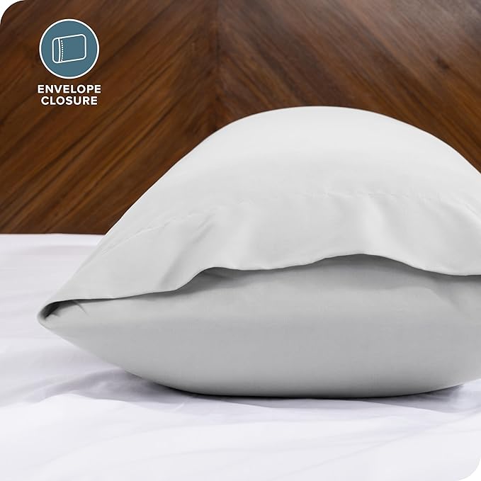 Bare Home Microfiber Body Pillow Cover - Ultra Soft & Cooling - Double Brushed - Envelope Closure - Easy Care (20''x54'' Body Pillow Cover, Cloud Grey)
