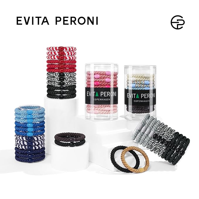 EVITA PERONI 12 Pcs Hair Ties, High Elastic Ponytail Holders, Hair Ties No Damage for Thick Curly Hair Women Men (Ocean Blue)