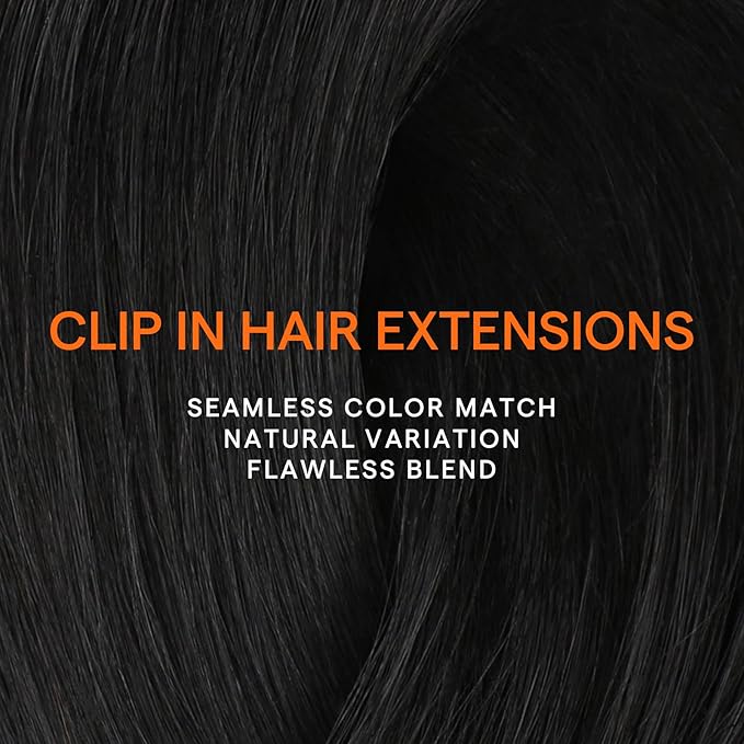 Full Shine Black Clip in Hair Extensions for Short Hair 10 Inch Clip in Extensions Real Human Hair Black Hair Extensions Clip ins Straight Invisible 7 Pcs 95 G