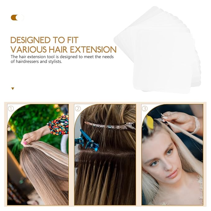 Insulation Hairpin Heat Shield Guards for Hair Extensions Scalp Protection Spacers Lightweight Glue Protector Tools for Salon and Home Use 4.33 Inch