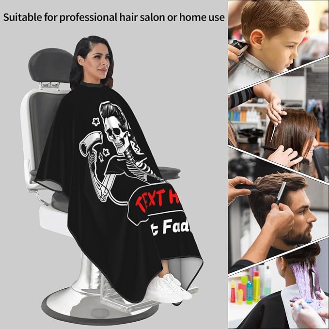 Custom Barber Cape for Men Personalized Professional Hair Cutting Cape with Text for Home Salon Barbershop