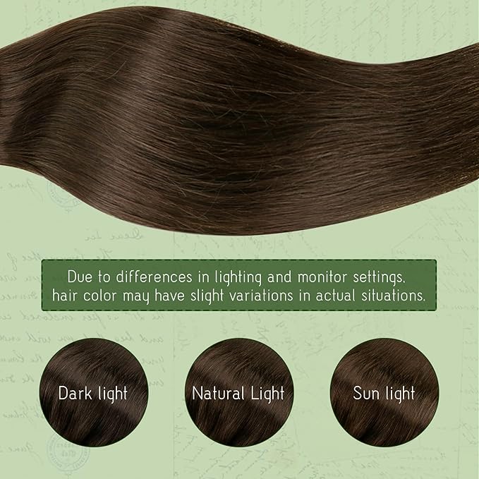RUNATURE Real Hair Extensions Clip Ins, Brown Clip in Hair Extensions Real Human Hair, 18 Inch 120g 7pcs Full Head Thick Remy Hair, Add Hair Volume #4 Chocolate Brown