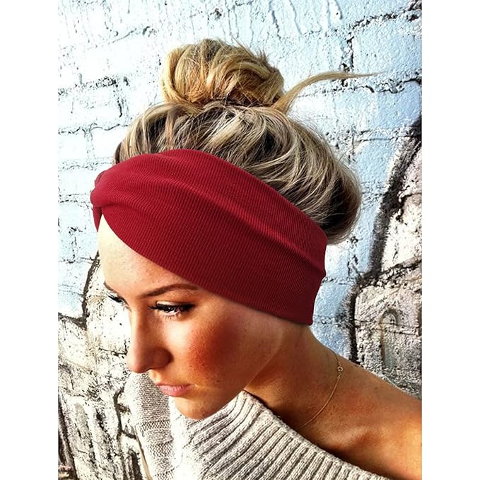 Elastic Knotted Headbands for Women Criss Cross Head Bands for Women's Hair Non Slip Boho Wrap Twisted Hair Accessories