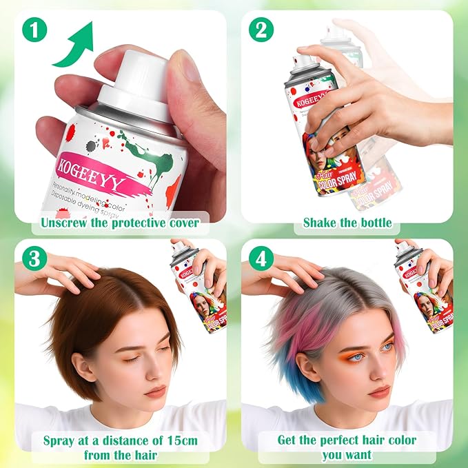 Christmas Temporary Hair Color Spray for Kids Women,One-Time Use Pink Hair Spray, Washable Temporary Hair Dye, Natural Hair Color Wax, Non-sticky Hair Spray for Cosplay, Party, Halloween(Pink,4.06Oz)