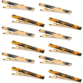 Cobahom Leopard Print and Tortoise Shell Hair Clips - 12 Pack Metal Duck Teeth Pins for Styling, 2.36 Inch