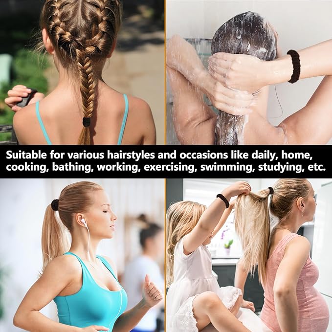 Youxuan No Damage Soft Polyester Hair Ties, No Tug Scrunchies Hair Bands with Strong Elasticity
