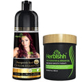 Herbishh Burgundy 3 in 1 Hair Dye Shampoo Keratin & Argan Oil Hair Mask for Dry Damaged Hair 800 ML