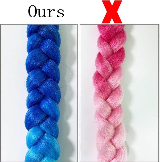 2PCS Helmet Pigtail Motorcycle Helmet Ponytail Bicycle Helmet Braids Hair Tails Used for Any Helmets/Suction Cup Reusable Design 2PCS(Helmet Not Included) (Black-Blue-Purple)