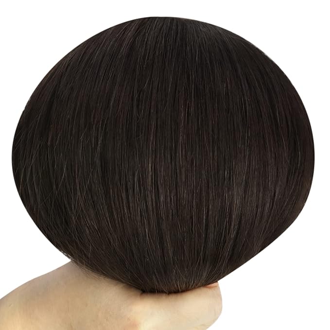 YoungSee 100g Wire Human Hair Extensions Dark Brown Hair Extensions Invisible Wire Brown Easy to Wear Fish Line Hair Extensions Remy Hair 20In