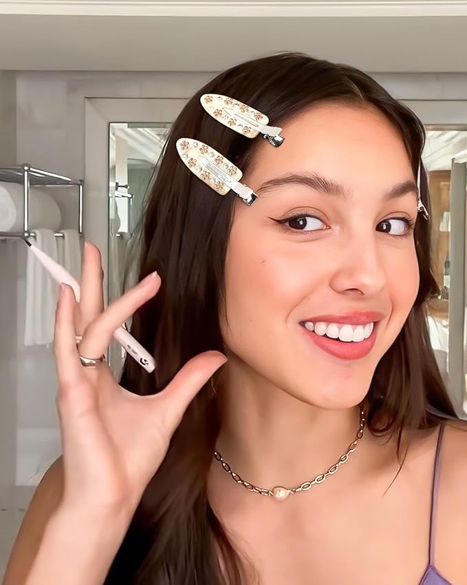 HAIMEIKANG 6 PCs Acrylic Creaseless Hair Clips for Women - No Crease No Bend Hair Clip Makeup Bangs Clips for Women and Girls Flat Hair Clips for Hair Styling