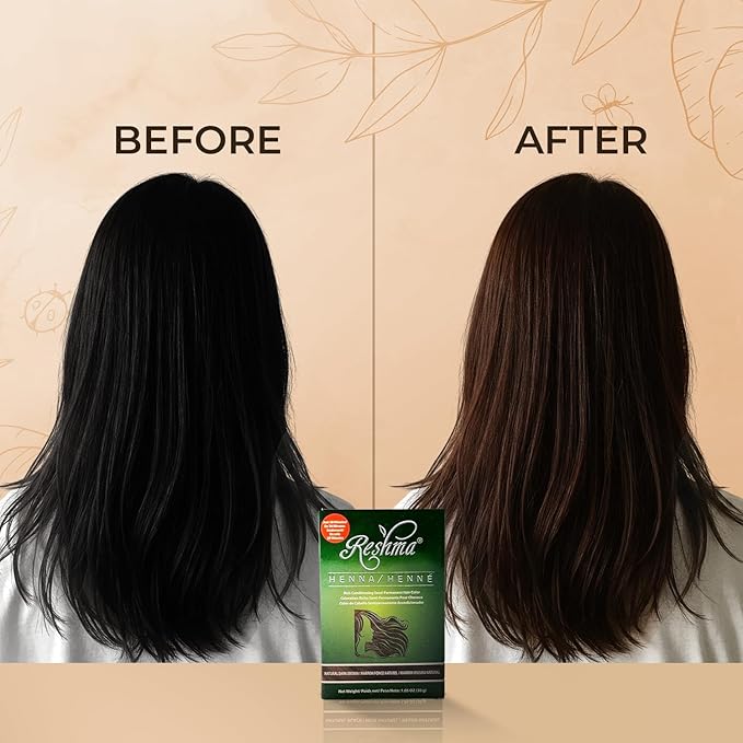 Reshma Beauty 30 Minute Henna Hair Color Infused with Organic Henna Lawsonia Inermis 100% Gray Coverage for Soft, Shiny Hair, Plant-Based Hair Dye—1.05 oz Pack of 1 (Dark Brown)
