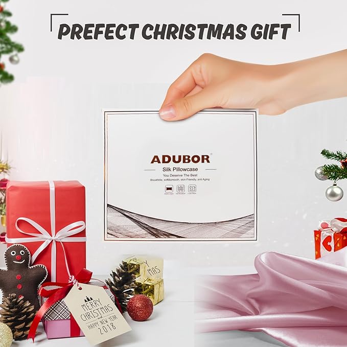 Adubor 100% Silk Pillowcase - Mulberry Silk Pillow Cases, 23 Momme 6A Grade Fibers, Silk Pillow Case for Hair and Skin Health, with Hidden Zipper (Standard 20''×26'', Medium Pink, 1PC)