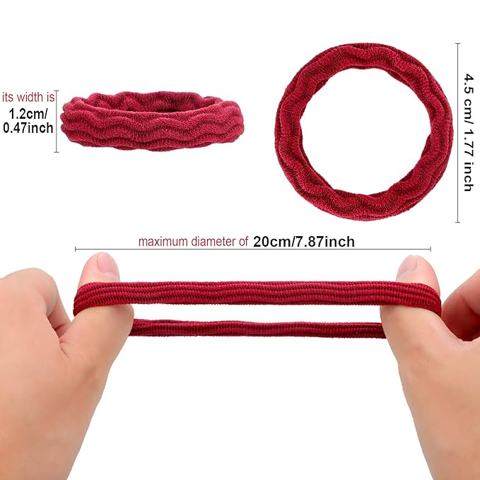 WILLBOND 60 Pieces Seamless Hair Ties, Cotton No Crease Hair Band for Women,girl,thick Heavy and Curly Hair,lightweight Highly Elastic,4 Styles (Mixed Color)