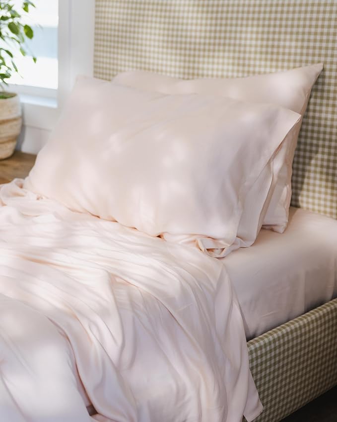 Cozy Earth Standard Pillowcases Set of 2 - Made of 100% Viscose from Bamboo, Ultra-Soft & Luxury, Woven from Naturally Breathable & Lightweight Fabric - Peony