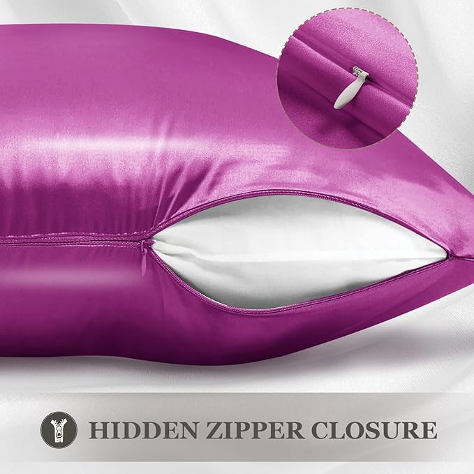 Adubor 100% Silk Pillowcase - Mulberry Silk Pillow Cases, 23 Momme 6A Grade Fibers, Silk Pillow Case for Hair and Skin Health, with Hidden Zipper (Standard 20''×26'', Dark Purple, 1PC)