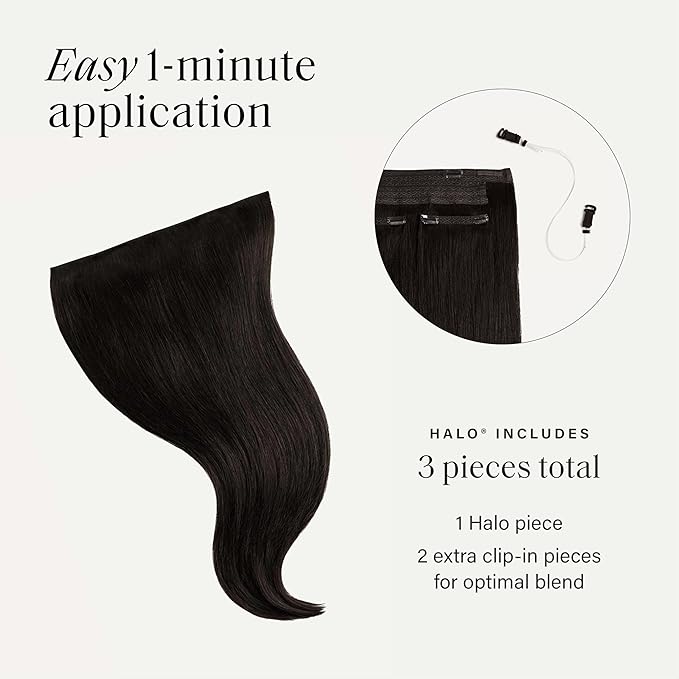 Luxy 100% Remy Human Hair – Halo Clip-In Hair Extensions –Natural Looking Volume & Length - One-Piece - Easy 5-Min Application 180 grams 20" Mocha Brown Halo