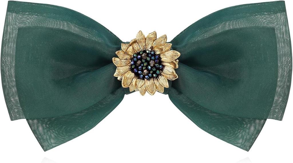 Sunflower Brooch pin with hand beading, She's Free Style Just For You Flower Oil Dropping Brooches for women, Metal Plating Process Safety pins with Nail Bead Crystal
