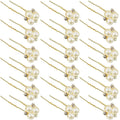 WILLBOND 18 Pcs Pearl Hair Pins Bridal Wedding Hair Accessories Crystal Bobby Pin for Brides Bridesmaids Flower Women Girls(Gold)