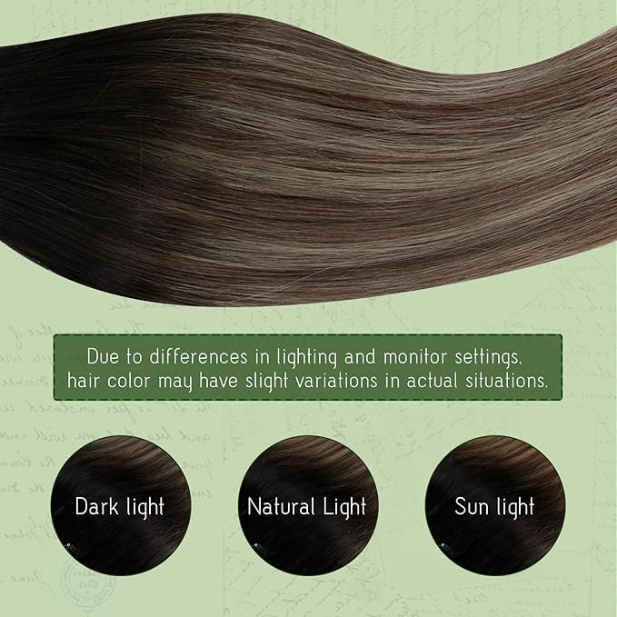 RUNATURE Balayage Clip in Hair Extensions Real Human Hair, Remy Hair Extensions Clip Ins, Short Human Hair Clip in Extensions, 12 Inch 70g 7pcs #1B/6/27 Black Rooted to Brown Highlight Honey Blonde